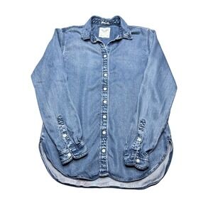 Abercrombie & Fitch Denim Shirt Boyfriend Fit 100% Viscose Long Sleeve Button Up